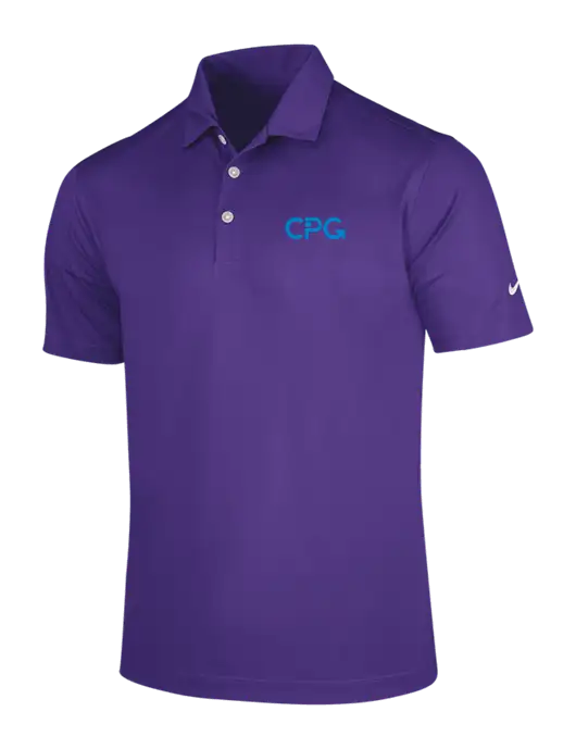 NIKE Purple Dri-Fit Vertical Mesh Polo w/CPG Logo