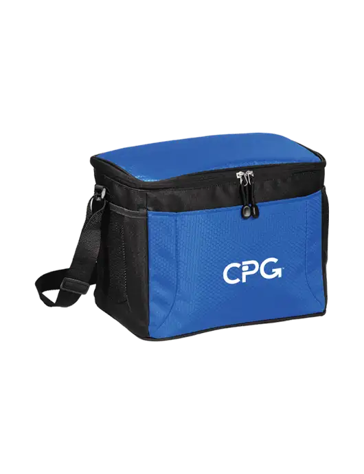 12 Can Twilight Blue/Black Cube Cooler  w/CPG Logo