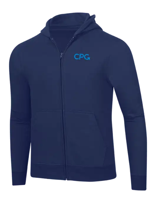 Navy 8.5 oz Ring Spun Zip Hooded Sweatshirt w/CPG Logo