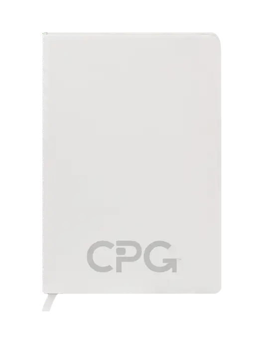 Fabrizio White Hard Cover 5.75 x 8.3  Journal w/CPG Logo