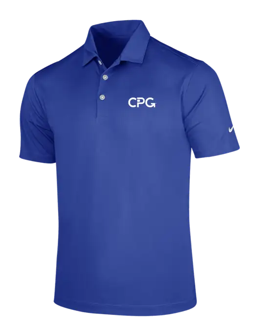 NIKE Dark Royal Dri-Fit Vertical Mesh Polo w/CPG Logo