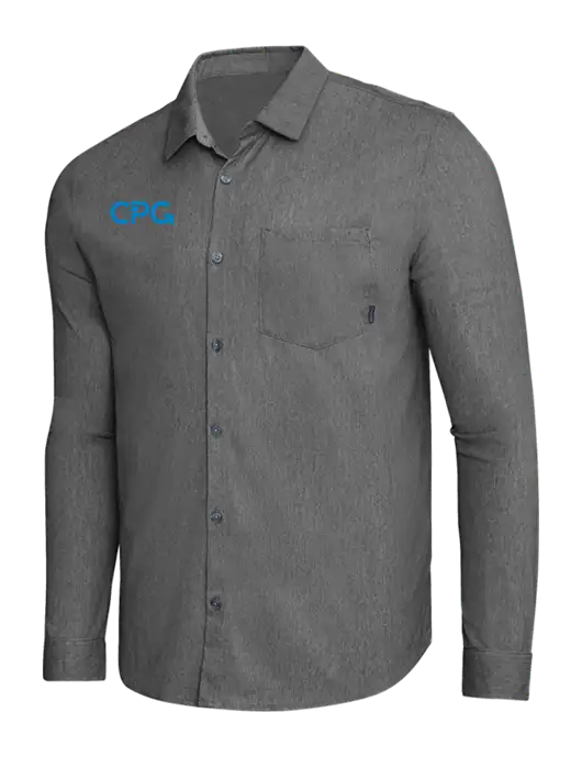 OGIO Dark Grey Heather Extend Long Sleeve Button Up Shirt w/CPG Logo