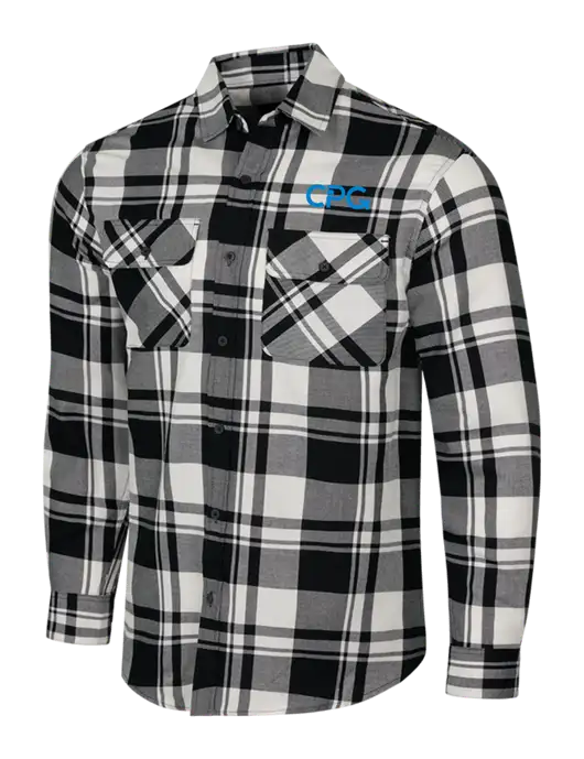 White/Black Plaid Flannel Shirt w/CPG Logo