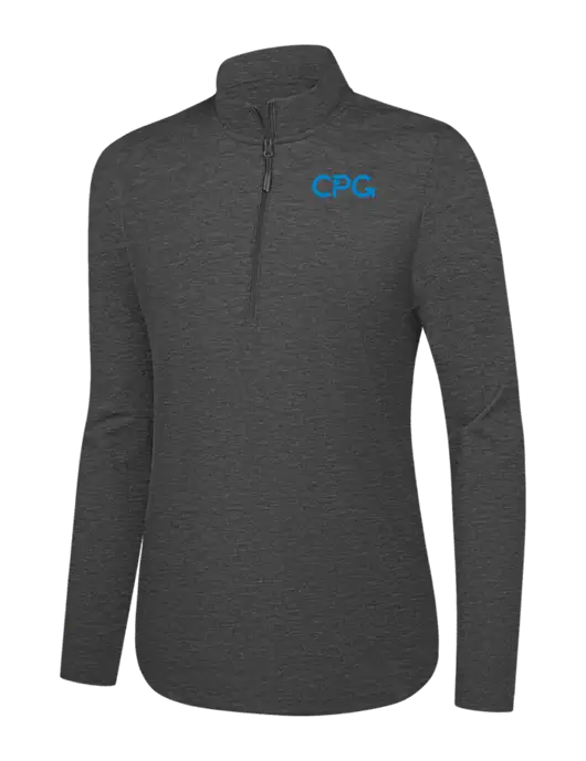  Womens Dark Grey Heather C-FREE Double Knit 1/4-Zip w/CPG Logo