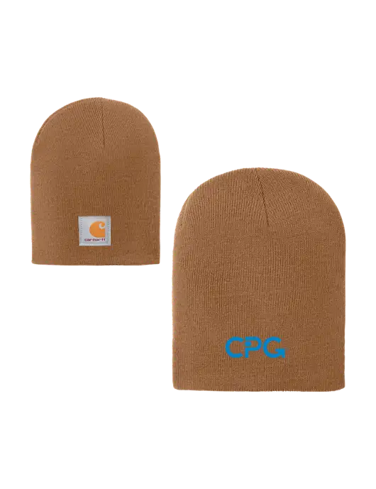 Carhartt Light Brown Acrylic Knit Hat w/CPG Logo
