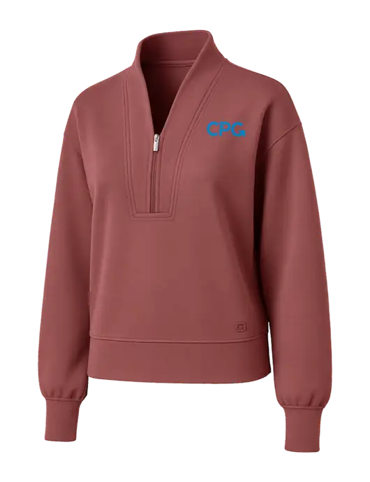 OGIO Womens Soft Maroon Transcend 1/4-Zip w/CPG Logo