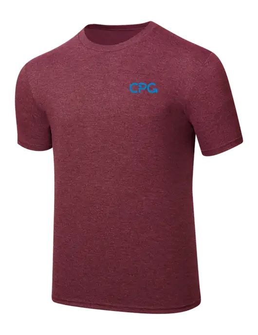 Simply Soft Maroon Frost 4.5oz  Poly/Combed Ring Spun Cotton T-Shirt w/CPG Logo