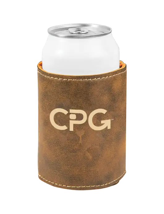 Rustic Leatherette Beverage Holder w/CPG Logo