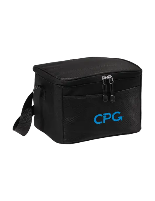 6 Can Black/Black Cube Cooler w/CPG Logo