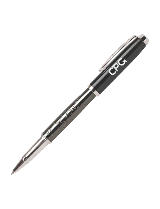 Modernist Black Rollerball Pen - Black Ink w/CPG Logo