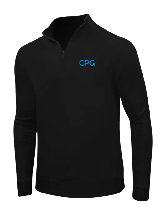 Deep Black/Charcoal Heather Interlock 1/4 Zip w/CPG Logo