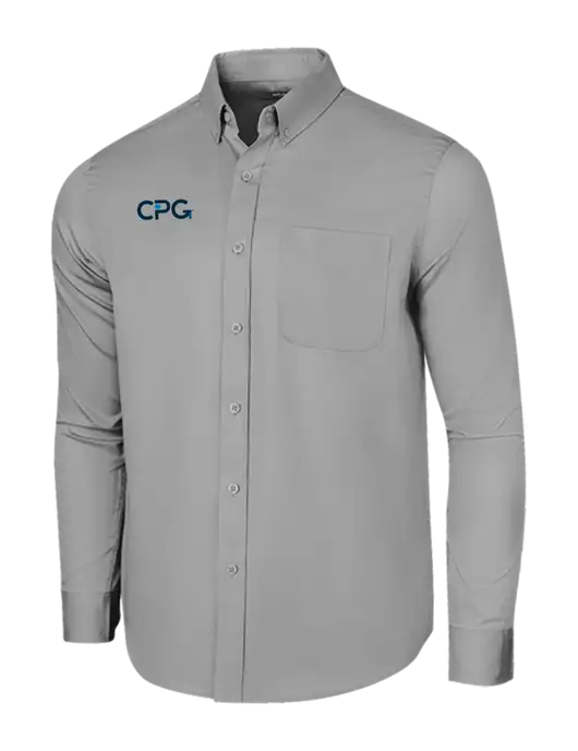 Long Sleeve Light Grey Superpro React Twill Shirt w/CPG Logo