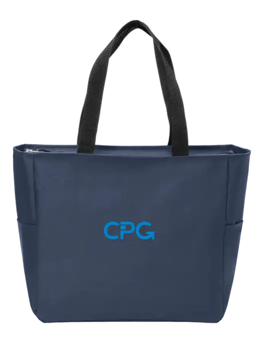 Everyday Navy Zip Tote  w/CPG Logo
