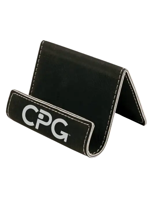 Black Leatherette Card & Phone Holder w/CPG Logo