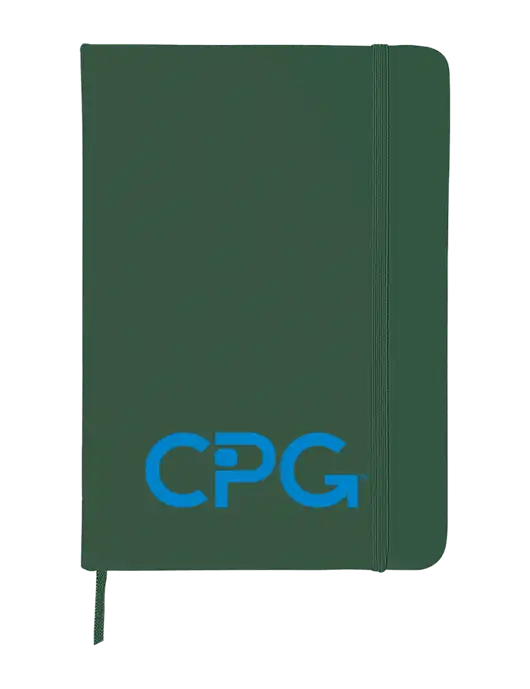 Dark Green Comfort Touch Bound Journal 5" X 7" w/CPG Logo