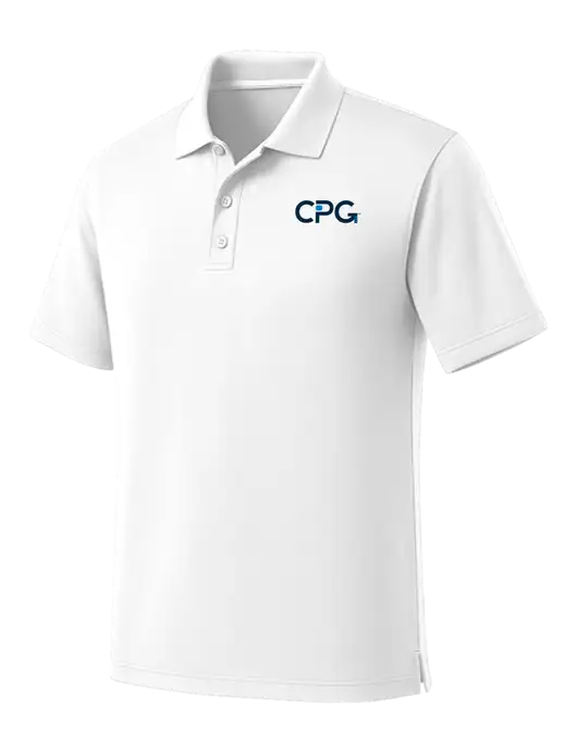 White Dry Zone UV Micro Mesh Polo w/CPG Logo