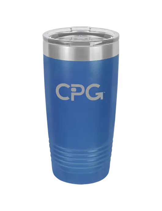 Polar Camel 20 oz Powder Coated Royal Vacuum Insulated Tumbler w/CPG Logo