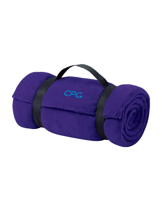 Casual Purple Fleece Blanket With Strap w/CPG Logo