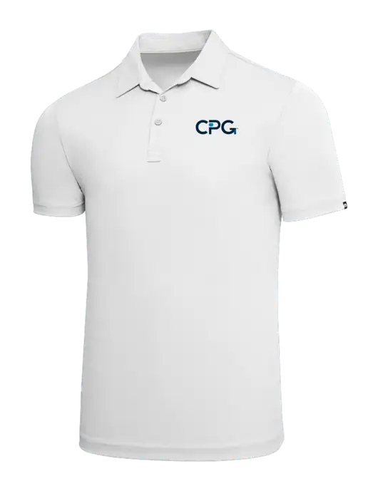 TravisMathew White Solid Oceanside Polo w/CPG Logo