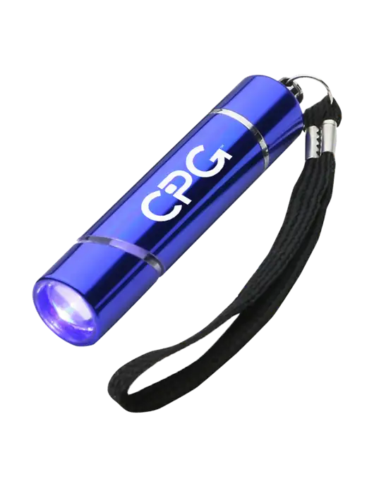 Blue Aluminum Scope LED Flashlight w/CPG Logo