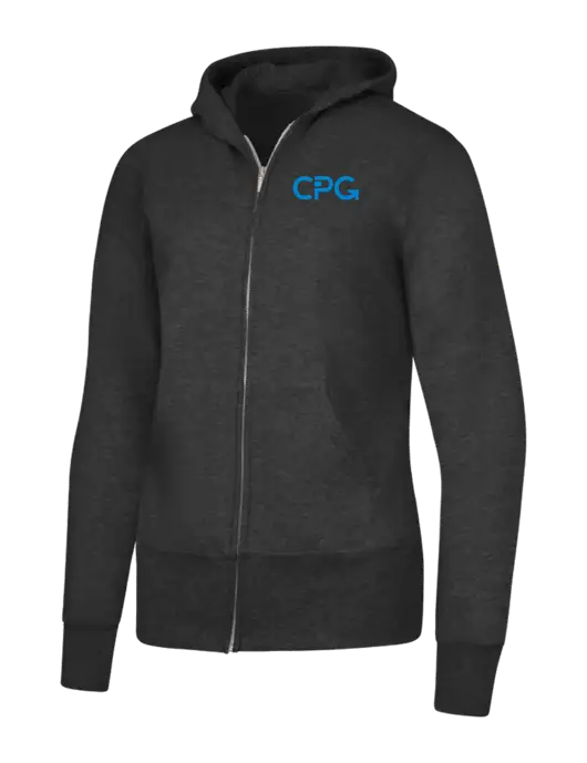 Dark Heather Grey Womens Core Fleece Full-Zip Hooded Sweatshirt w/CPG Logo