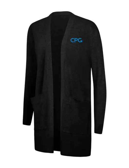 Mercer+Mettle Womens Black Open Front Cardigan Sweater w/CPG Logo