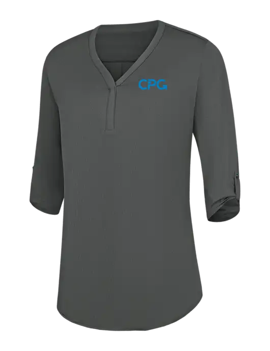 Womens Dark Grey City Stretch 3/4-Sleeve Tunic w/CPG Logo