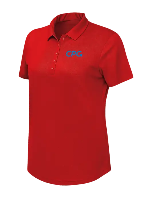 Callaway Womens Birdseye Red Polo w/CPG Logo