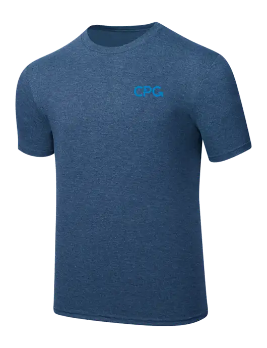 Simply Soft Heathered Navy 4.5oz  Poly/Combed Ring Spun Cotton T-Shirt w/CPG Logo