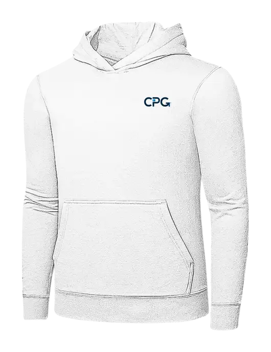 White 7.8 oz Ring Spun Hooded Sweatshirt w/CPG Logo