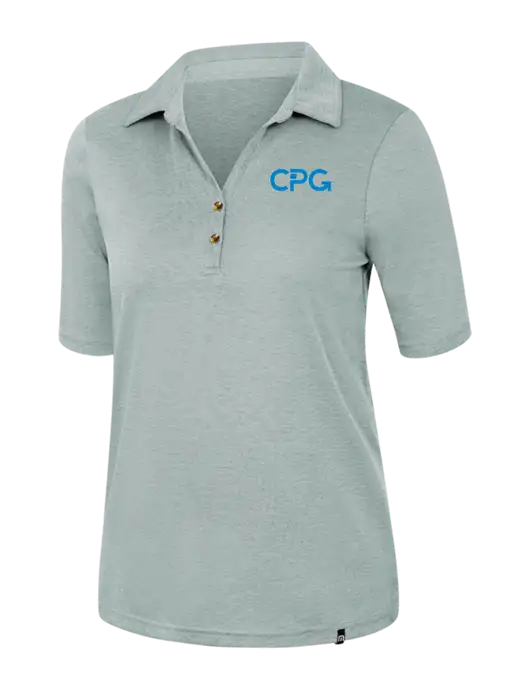 TravisMathew Womens Dark Green Heather Sunsetters Polo w/CPG Logo