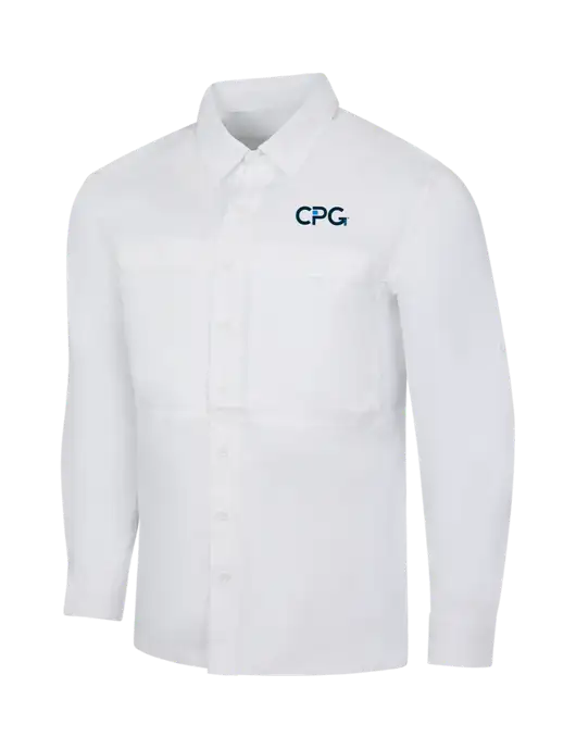 White Long Sleeve UV Daybreak Shirt w/CPG Logo