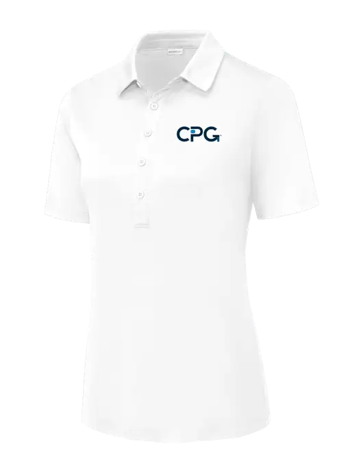 White Womens Posi-UV Pro Polo w/CPG Logo