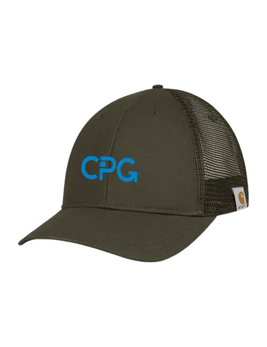 Carhartt Dark Olive Canvas Trucker Cap w/CPG Logo