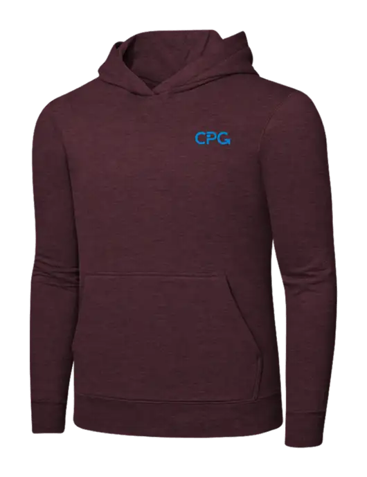 Heather Maroon 7.8 oz Ring Spun Hooded Sweatshirt w/CPG Logo