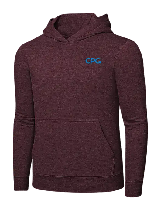 Heather Maroon 7.8 oz Ring Spun Hooded Sweatshirt w/CPG Logo