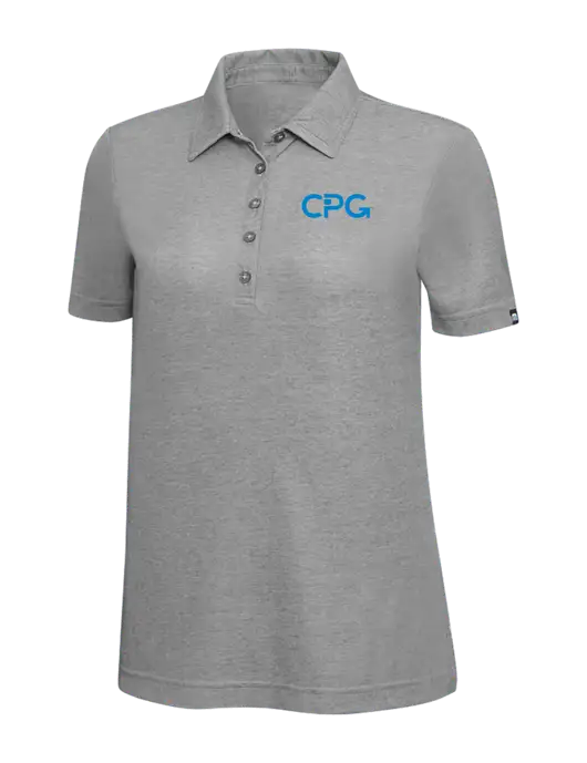 TravisMathew Grey Heather Womens Oceanside Polo w/CPG Logo