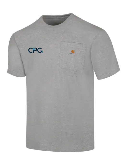 Carhartt Workwear Light Grey Heather Pocket Short Sleeve T-Shirt w/CPG Logo