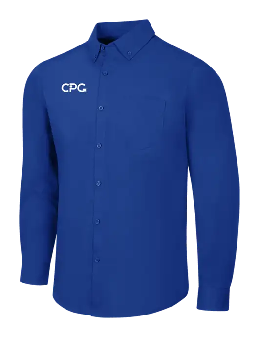 Dark Royal Long Sleeve Carefree Poplin Shirt w/CPG Logo