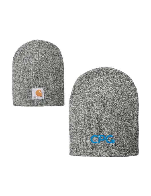 Carhartt Medium Grey Heather Acrylic Knit Hat w/CPG Logo
