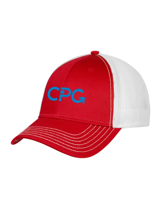 Red/White Mesh Trucker Cap Snap Back w/CPG Logo
