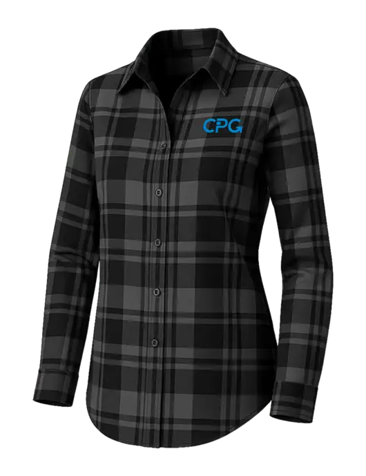 Womens Medium Grey/Black Plaid Flannel Tunic w/CPG Logo