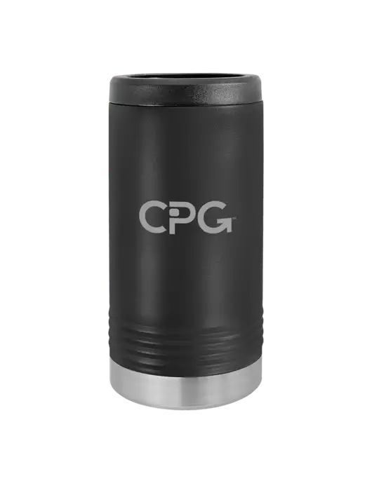 Polar Camel Powder Coated Black Vacuum Insulated Slim Beverage Holder w/CPG Logo
