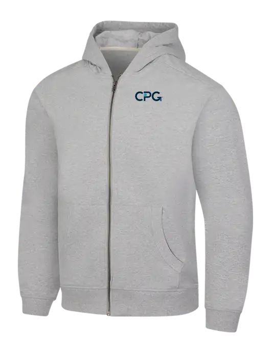 Light Grey Heather Re-Fleece Full-Zip Hoodie w/CPG Logo