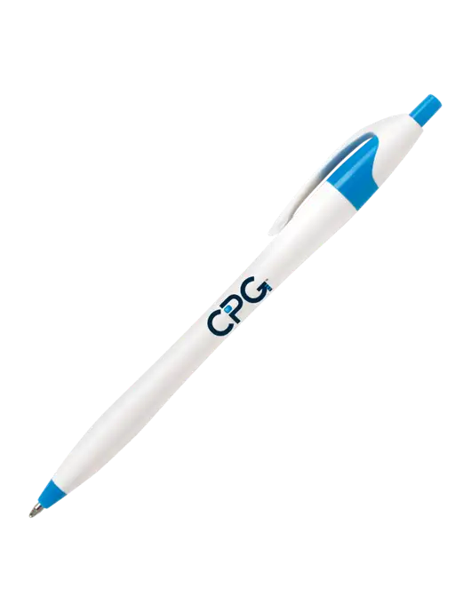 Novella Sapphire Blue/White Splash Pen - Blue Ink w/CPG Logo