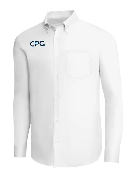 Brooks Brothers White Wrinkle-Free Stretch Pinpoint Shirt w/CPG Logo