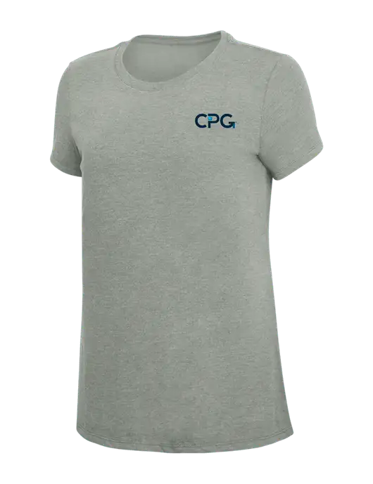 Womens Simply Soft Grey Frost 4.5oz  Poly/Combed Ring Spun Cotton T-Shirt w/CPG Logo