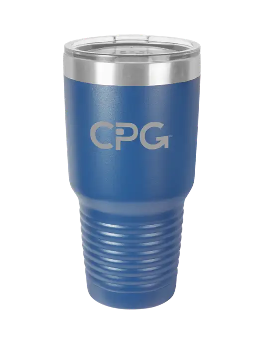 Polar Camel 30 oz Powder Coated Royal Vacuum Insulated Tumbler w/CPG Logo