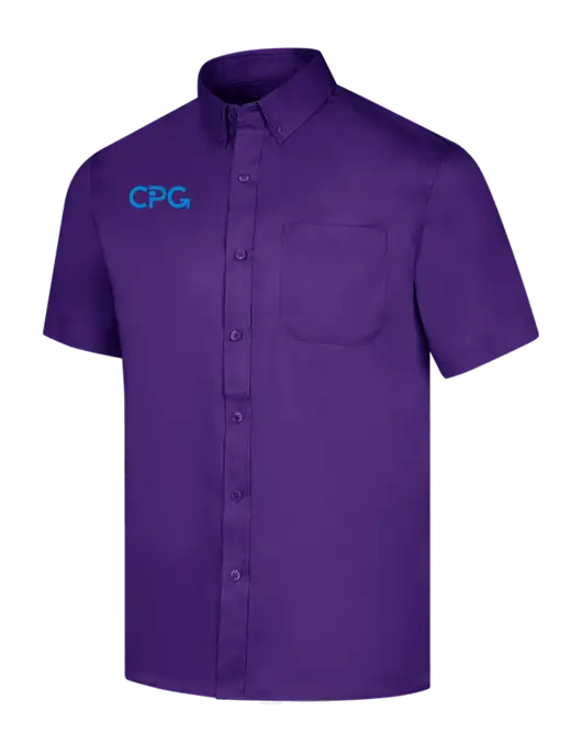 Short Sleeve Purple Superpro React Twill Shirt w/CPG Logo