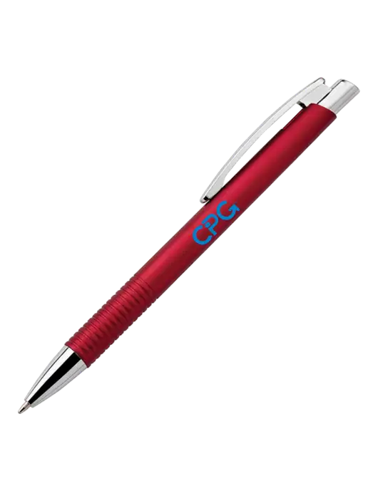 Malay Red Ballpoint Pen - Blue Ink w/CPG Logo